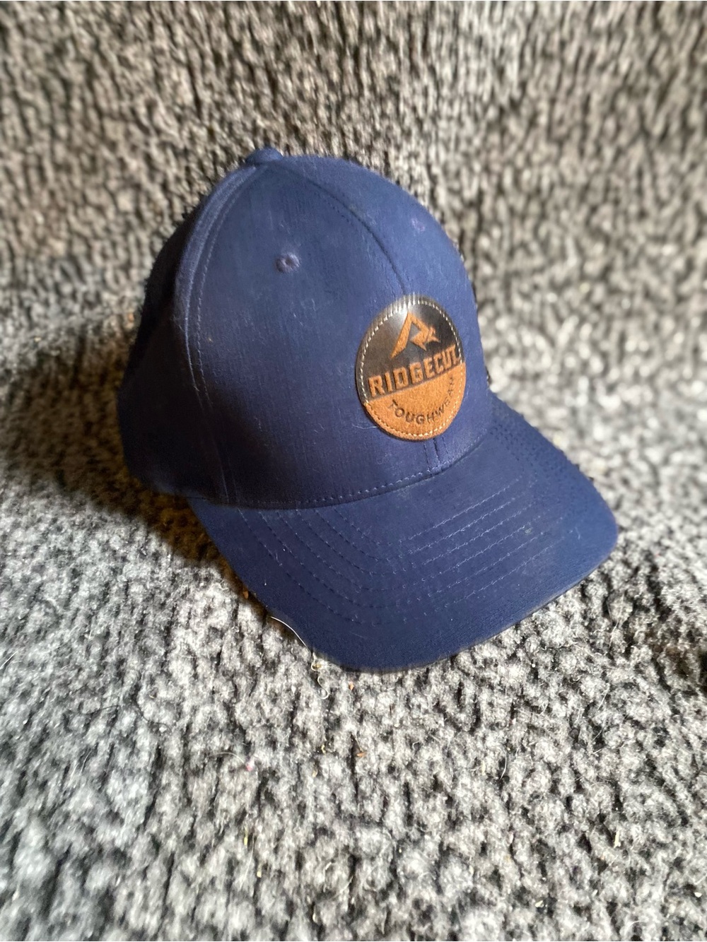 RidgeClub Navy Baseball Cap with Leather Patch ou